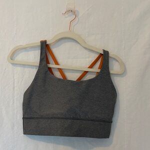 Lululemon Athletica Gray and Orange Sports Bra, Size 10